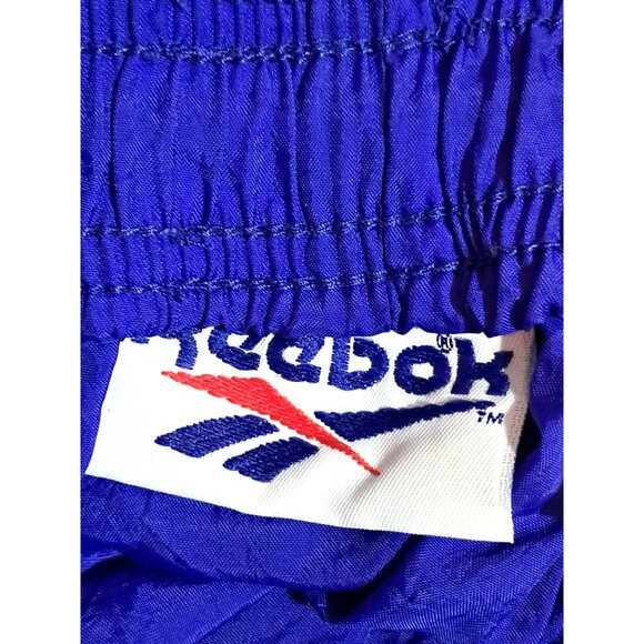 Vintage 90s Reebok Jazzy Nylon L Swim Shorts Elastic Waist Lightweight - Picture 3 of 12